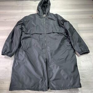 Adoretex Parka Coat Mens XL Black Hooded Fleece Lined Swim Warm Up Jacket